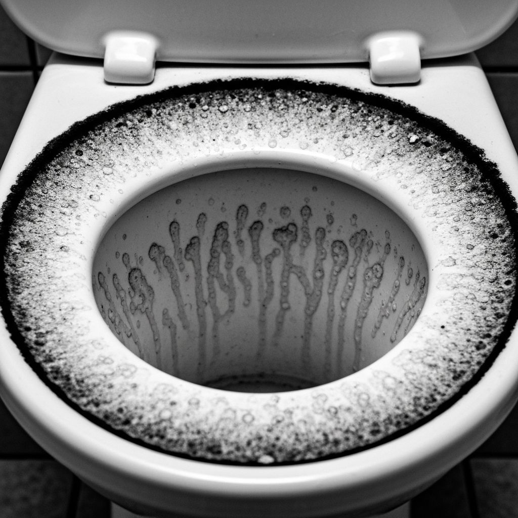 洗浄前の便器のフチ