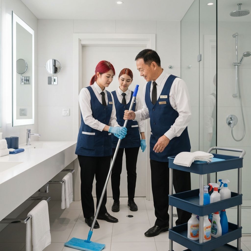 商業施設での清掃風景